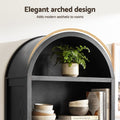 Artiss Buffet Sideboard Cabinet Pantry X2 180CM Arched Storage Bookshelf Black