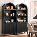 Artiss Buffet Sideboard Cabinet Pantry X2 180CM Arched Storage Bookshelf Black