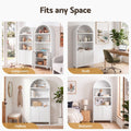 Artiss Buffet Sideboard Cabinet Pantry 180CM Arched Storage Bookshelf White