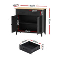 Artiss Buffet Sideboard Cabinet Kitchen Storage Cupboard Pantry 2 Drawers Black