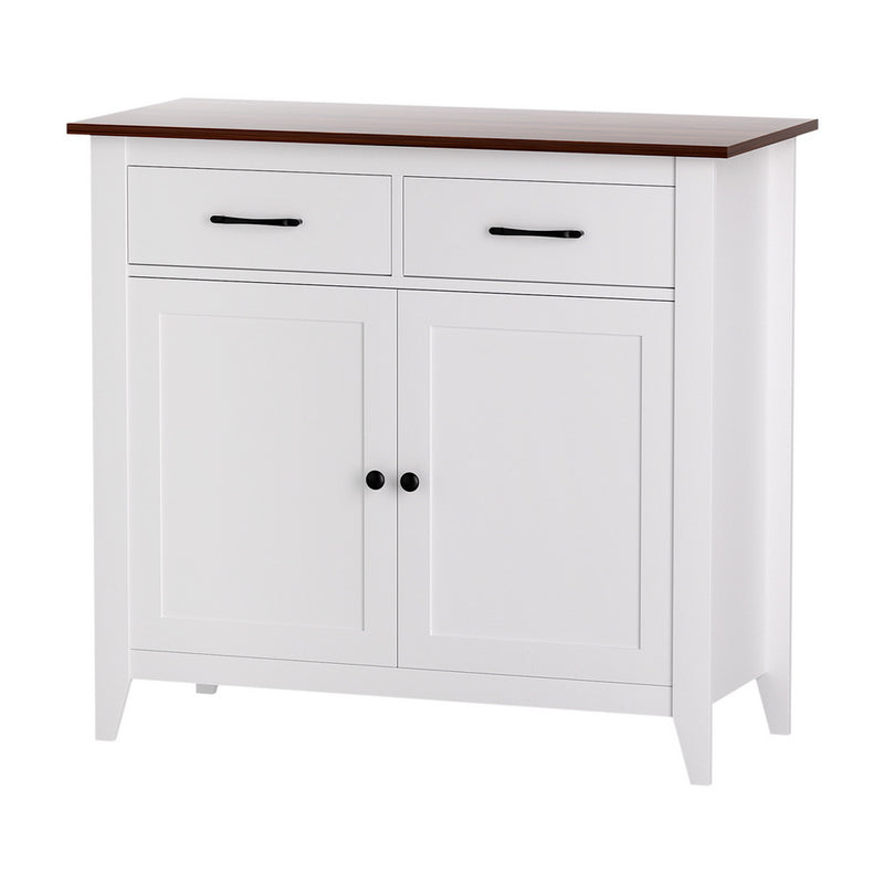 Artiss Buffet Sideboard 2 Drawer Cabinet White Kitchen Storage Cupboard