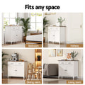 Artiss Buffet Sideboard 2 Drawer Cabinet White Kitchen Storage Cupboard