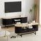 Artiss TV Unit Coffee Table Set Storage Drawers Black Pine