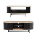 Artiss TV Unit Coffee Table Set Storage Drawers Black Pine