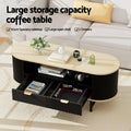 Artiss TV Unit Coffee Table Set Storage Drawers Black Pine