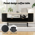 Artiss TV Unit Coffee Table Set Storage Drawers Black Pine