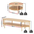 Artiss TV Unit Coffee Table Set Pine Storage Shelf