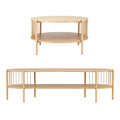 Artiss TV Unit Coffee Table Set Pine Storage Shelf