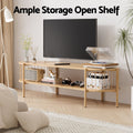 Artiss TV Unit Coffee Table Set Pine Storage Shelf