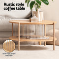 Artiss TV Unit Coffee Table Set Pine Storage Shelf