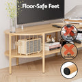 Artiss TV Unit Coffee Table Set Pine Storage Shelf