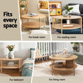 Artiss TV Unit Coffee Table Set Pine Storage Shelf