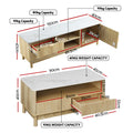 Artiss TV Unit Coffee Table Set Storage Drawers Pine