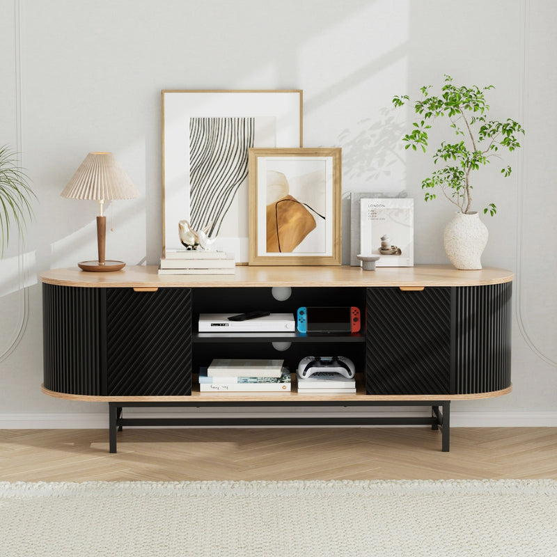 Artiss TV Unit Storage Cabinet Black Pine