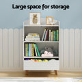 Keezi Kids Bookshelf 3 Tier Storage Bookcase Toy Organiser Drawer
