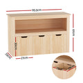 Keezi Kids Bookshelf 3 Drawer Storage Wooden Toy Organiser Display
