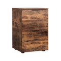 Artiss 2 Drawer Filing Cabinet Rustic Brown File Storage Organiser