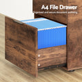 Artiss 2 Drawer Filing Cabinet Rustic Brown File Storage Organiser