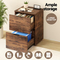 Artiss 2 Drawer Filing Cabinet Rustic Brown File Storage Organiser