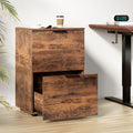 Artiss 2 Drawer Filing Cabinet Rustic Brown File Storage Organiser