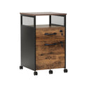 Artiss 2 Drawer Filing Cabinet with Wheels Rustic Brown