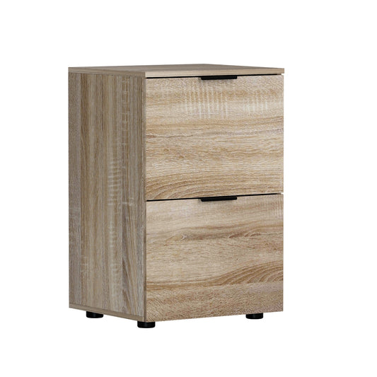 Artiss 2 Drawer Filing Cabinet Oak File Storage Organiser