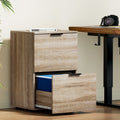 Artiss 2 Drawer Filing Cabinet Oak File Storage Organiser