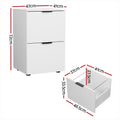Artiss 2 Drawer Filing Cabinet White File Storage Office Organiser