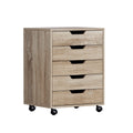 Artiss 5 Drawer Filing Cabinet Mobile Rolling Beige