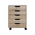 Artiss 5 Drawer Filing Cabinet Mobile Rolling Beige