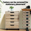 Artiss 5 Drawer Filing Cabinet Mobile Rolling Beige