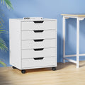 Artiss 5 Drawer Mobile Filing Cabinet Rolling Storage White