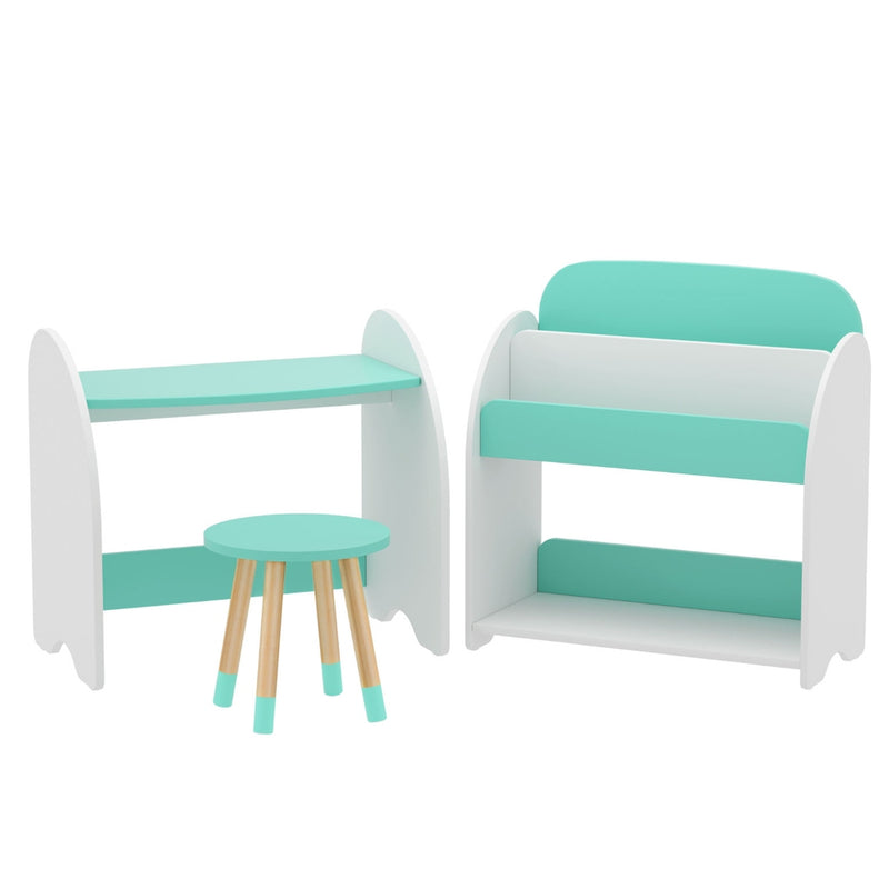 Keezi Kids Bookshelf 2 in 1 Table Chair Set Toy Organiser Shelves