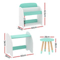 Keezi Kids Bookshelf 2 in 1 Table Chair Set Toy Organiser Shelves