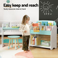 Keezi Kids Bookshelf 2 in 1 Table Chair Set Toy Organiser Shelves