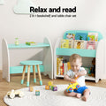Keezi Kids Bookshelf 2 in 1 Table Chair Set Toy Organiser Shelves