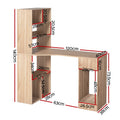 Artiss Computer Desk w/ Bookshelf Cabinet Drawers Oak 120cm
