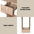 Artiss Computer Desk w/ Bookshelf Cabinet Drawers Oak 120cm