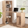 Artiss Computer Desk w/ Bookshelf Cabinet Drawers Oak 120cm