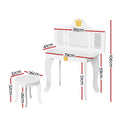 Keezi Kids Dressing Table 3 Mirror Drawer White Wooden Vanity Set
