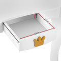 Keezi Kids Dressing Table 3 Mirror Drawer White Wooden Vanity Set