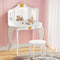 Keezi Kids Dressing Table 3 Mirror Drawer White Wooden Vanity Set