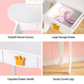 Keezi Kids Dressing Table 3 Mirror Drawer White Wooden Vanity Set
