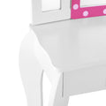 Keezi Kids Dressing Table 3 Mirror Makeup Vanity Wooden Pink