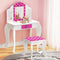 Keezi Kids Dressing Table 3 Mirror Makeup Vanity Wooden Pink