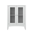 Artiss 80cm Bathroom Storage Cabinet White Glass Door Floor Cupboard