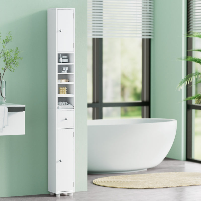 Artiss Bathroom Storage Cabinet 180cm Tall Slim Linen Tower