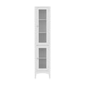 Artiss Bathroom Storage Cabinet 160cm Tall Slim White Glass Door