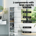 Artiss Bathroom Storage Cabinet 160cm Tall Slim White Glass Door