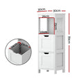 Artiss Bathroom Storage Cabinet 89cm White Toilet Drawer Organiser